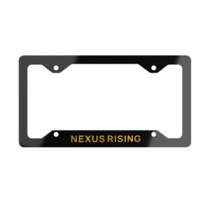 'NEXUS RISING' Black & Gold Decorative Car Frame
