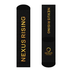 Nexus Rising Black & Gold Crew Socks